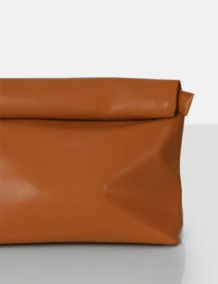 PUBLIC DESIRE - THE ARIA CARAMEL FOLDED DETAIL CLUTCH BAG -Beautiful Shoes 00391copy 1300x 1fec600d 18d9 44a3 a430 6e229a30422a