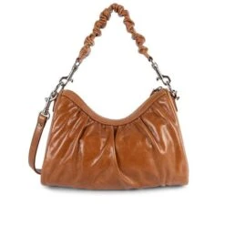 LANCASTER RETRO SCRUNCHIE BROWN BAG -Beautiful Shoes 577 18 CAMEl3