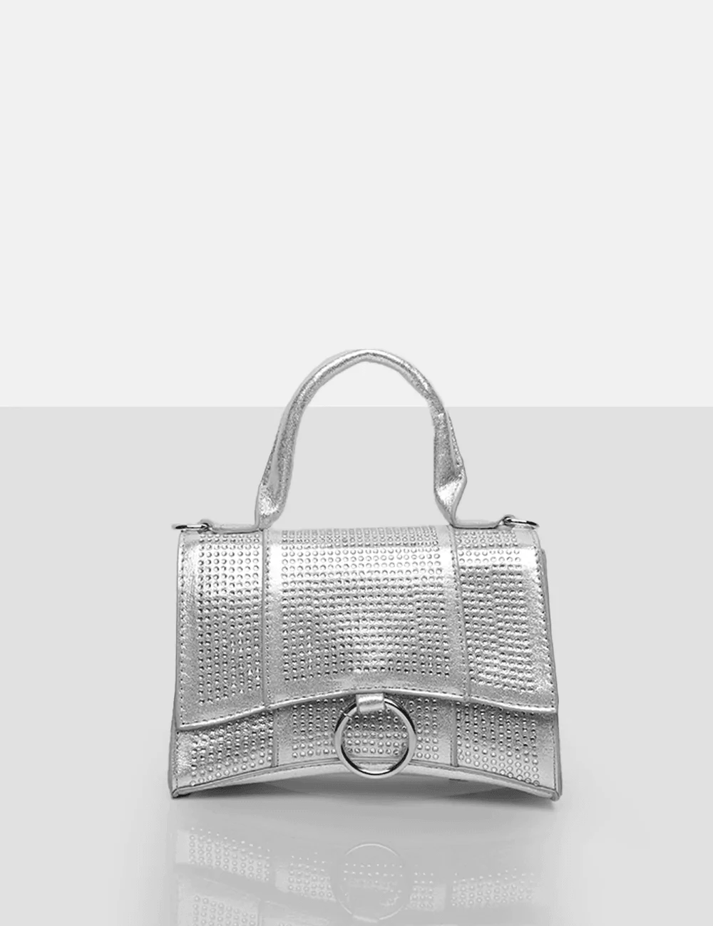 PUBLIC DESIRE - THE RAINA SILVER DIAMANTE MINI HANDBAG 3 PUBLIC DESIRE - THE RAINA SILVER DIAMANTE MINI HANDBAG