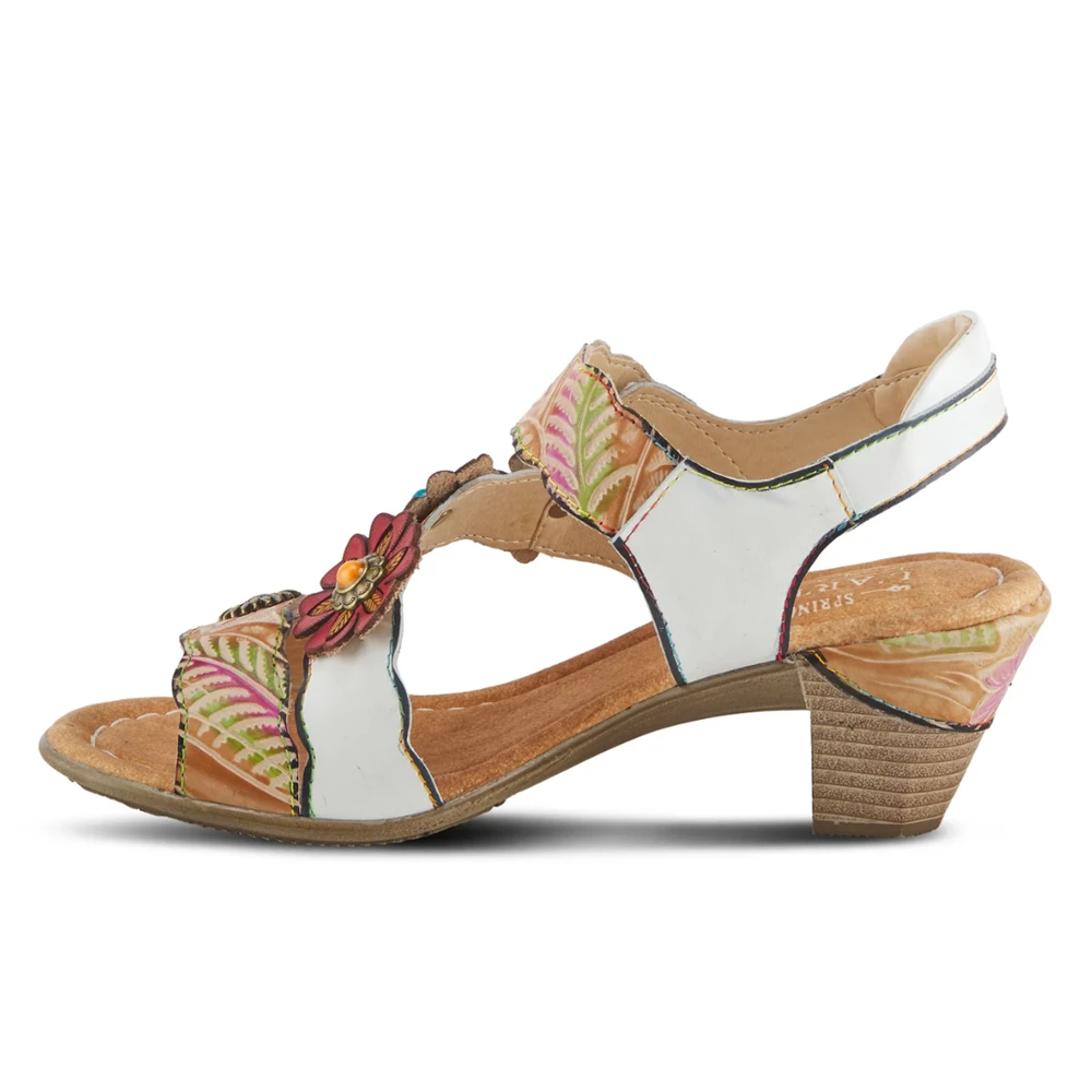 L'Artiste By Spring Step Aromas Sandal White Multi Leather (Women's) 4 L'Artiste By Spring Step Aromas Sandal White Multi Leather (Women's) - Image 2