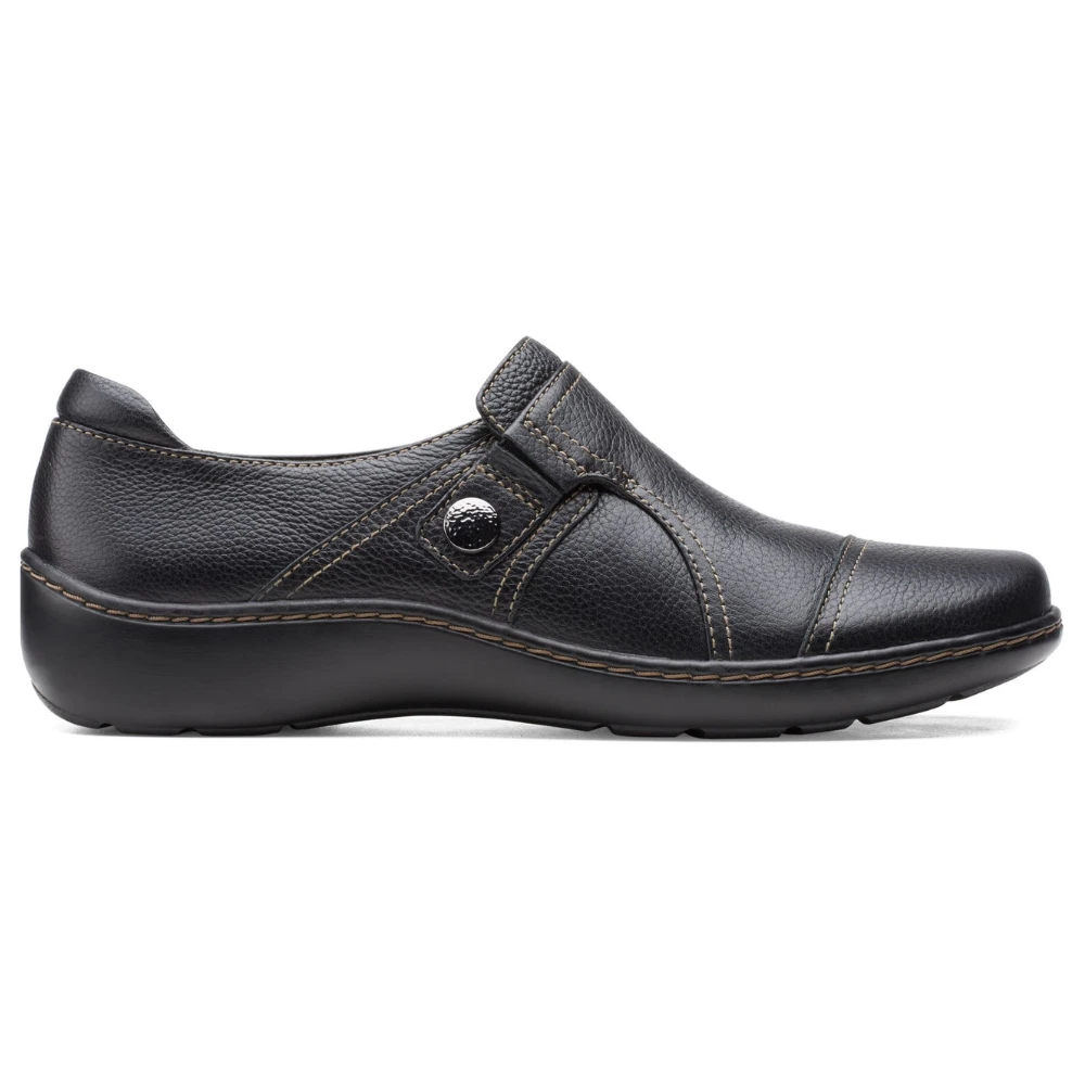 Clarks Cora Poppy Black Leather Slip-On (Women's) 4 Clarks Cora Poppy Black Leather Slip-On (Women's) - Image 2