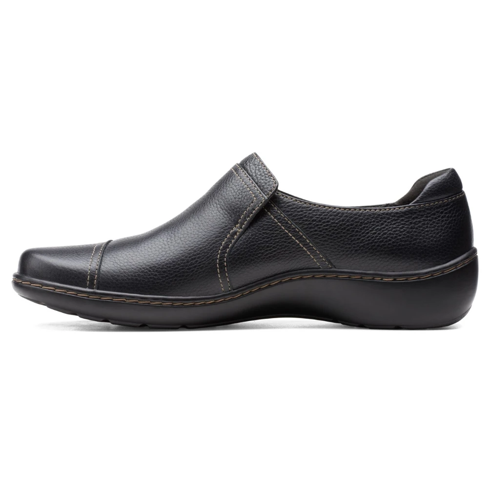 Clarks Cora Poppy Black Leather Slip-On (Women's) 5 Clarks Cora Poppy Black Leather Slip-On (Women's) - Image 3