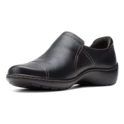 Clarks Cora Poppy Black Leather Slip-On (Women's) 12 Clarks Cora Poppy Black Leather Slip-On (Women's) -Beautiful Shoes CoraPoppy 5