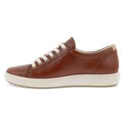 Ecco Soft 7 Cognac Leather Sneaker (Women's) -Beautiful Shoes EccoCogna 4