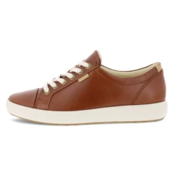 Ecco Soft 7 Cognac Leather Sneaker (Women's) -Beautiful Shoes EccoCogna 8