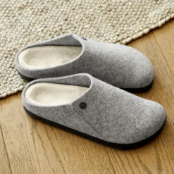 Birkenstock Zermatt Wool Slipper Light Grey (Unisex) -Beautiful Shoes Gry 4 33c49f33 e18e 4e66 b777 03a8b36716b6