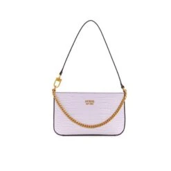 GUESS KATEY MINI CROC LILAC BAG