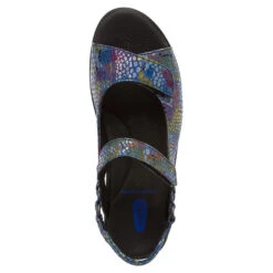 Wolky Pichu Sandal In Jeans Blue Mulit Color Fantasy (Women's) -Beautiful Shoes MAR02432D
