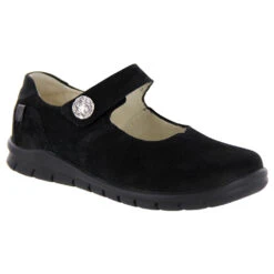 Waldlaufer Mary Jane Black Tumbled Leather (Women's)