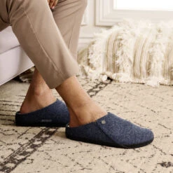 Birkenstock Zermatt Wool Slipper Dark Blue (Unisex) -Beautiful Shoes Nvy 4 f6d48bf2 aa5c 45f2 a914 105ff519d360