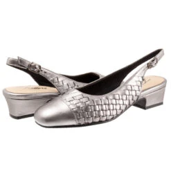 Trotters Dea Woven Slingback Pewter (Women's) 19 Trotters Dea Woven Slingback Pewter (Women's) -Beautiful Shoes Pew 8