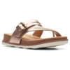 Clarks Brynn Madi Sandal Rose Gold Leather (Women's) -Beautiful Shoes RosGd 1