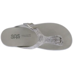 SAS Sanibel T-Strap Sandal Plata Silver (Women's) -Beautiful Shoes SANIBELPLATA 3