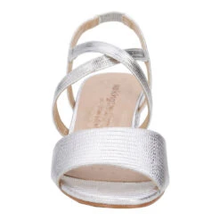 Walking Cradles Liza Heel Silver Lizard Print Leather (Women's) -Beautiful Shoes Sil 5