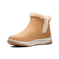 Clarks Breeze Fur Bootie Tan (Women's) -Beautiful Shoes Tan 4 62f8ba40 05dc 4f4a 85d4 f7105f8b3a0d