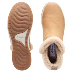 Clarks Breeze Fur Bootie Tan (Women's) -Beautiful Shoes Tan 7 b5a6aa96 4271 4e79 b806 3a2350398004