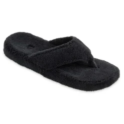 Acorn Spa Thong Black Slippers (Women's)