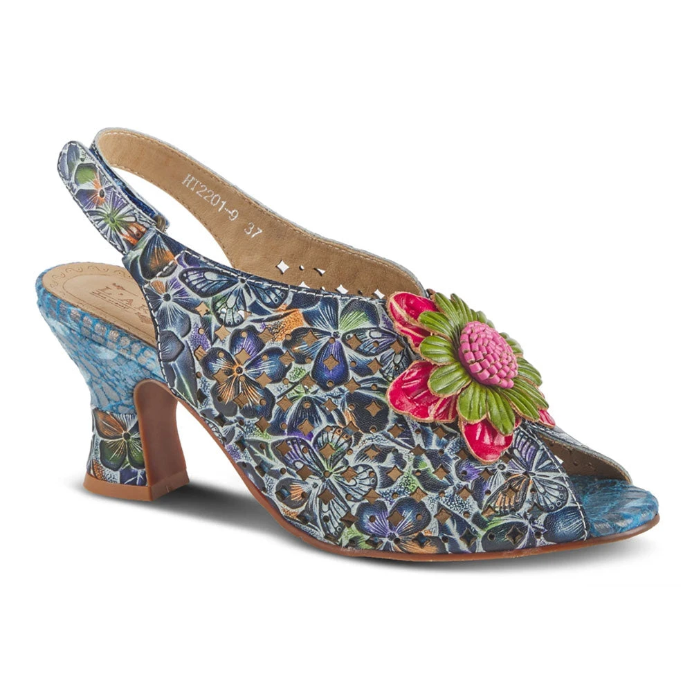L'Artiste By Spring Step Arautre Slingback Navy Multi Leather (Women's) 3 L'Artiste By Spring Step Arautre Slingback Navy Multi Leather (Women's)