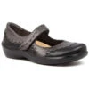 Ziera Gummibear Mary Jane Black Antique Pewter Leather (Women's) -Beautiful Shoes blk pewter