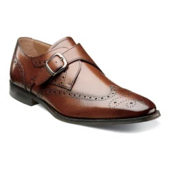 Florsheim Sabato Wingtip Monk Strap Oxford Cognac Leather (Men's)