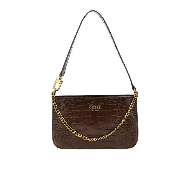 GUESS KATEY MINI CROC BROWN BAG 3 GUESS KATEY MINI CROC BROWN BAG