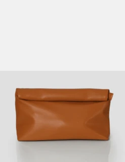 PUBLIC DESIRE - THE ARIA CARAMEL FOLDED DETAIL CLUTCH BAG