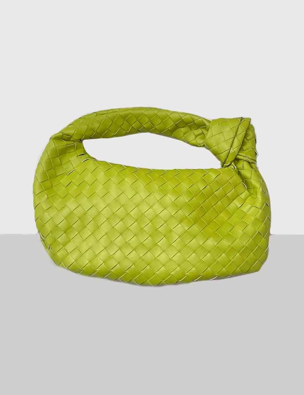 PUBLIC DESIRE - THE BLAME GREEN WEAVE KNOT HANDBAG 3 PUBLIC DESIRE - THE BLAME GREEN WEAVE KNOT HANDBAG