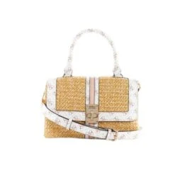 GUESS KASINTA RAFFIA WHITE BAG