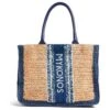 DE SIENA MYKONOS RAFFIA DEEP BLUE BAG
